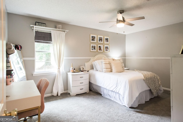 313 White Pine Highway, Nicholls, GA 31554 - bedroom with carpet flooring, a textured ceiling, and ceiling fan
