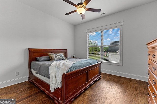 150 Dean Dr, Tyrone, GA 30290 - bedroom with dark wood-style flooring and a ceiling fan