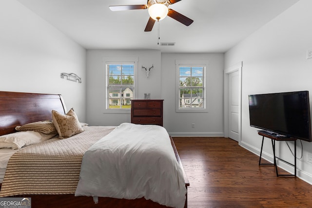 150 Dean Dr, Tyrone, GA 30290 - bedroom with wood finished floors and a ceiling fan