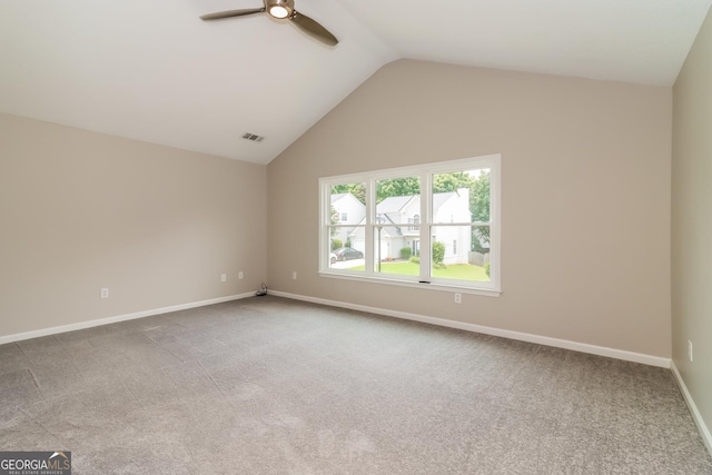 2801 Priestcliff Dr, Smyrna, GA 30080 - carpeted empty room with ceiling fan and lofted ceiling