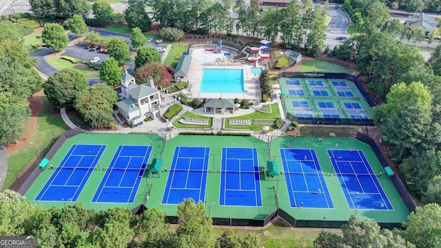 1635 Lake Heights Cir, Dacula, GA 30019 - aerial view of a pool area