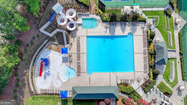 1635 Lake Heights Cir, Dacula, GA 30019 - aerial view of a pool