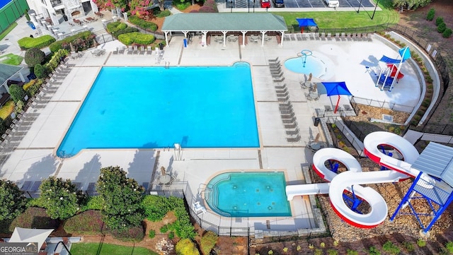1635 Lake Heights Cir, Dacula, GA 30019 - drone / aerial view of a pool area