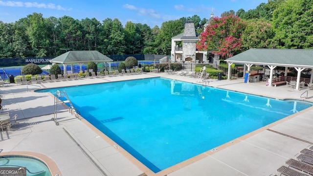 1635 Lake Heights Cir, Dacula, GA 30019 - community pool with a gazebo and a patio