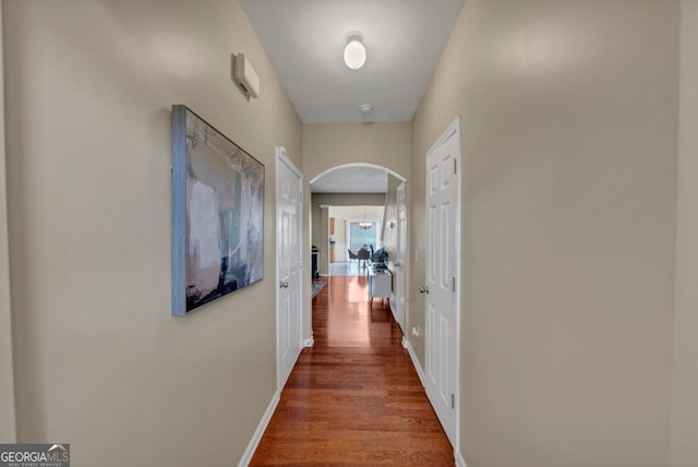 1936 Lakeshore Overlook Cir NW, Kennesaw, GA 30152 - corridor with arched walkways and wood finished floors