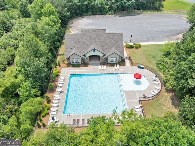 1936 Lakeshore Overlook Cir NW, Kennesaw, GA 30152 - view from above of property with a pool area