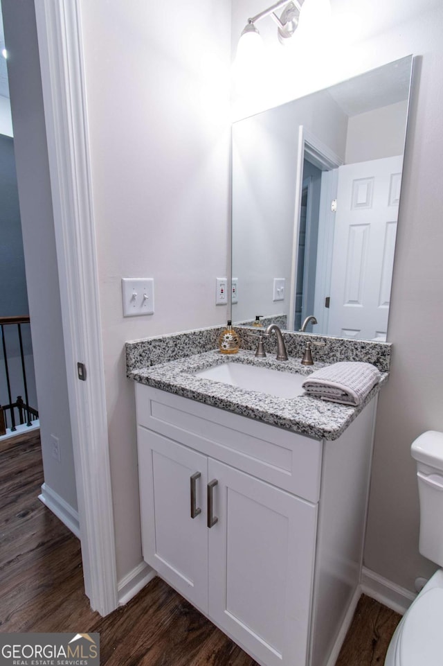 909 Shiloh Ridge Run NW, Kennesaw, GA 30144 - half bath with vanity and wood finished floors