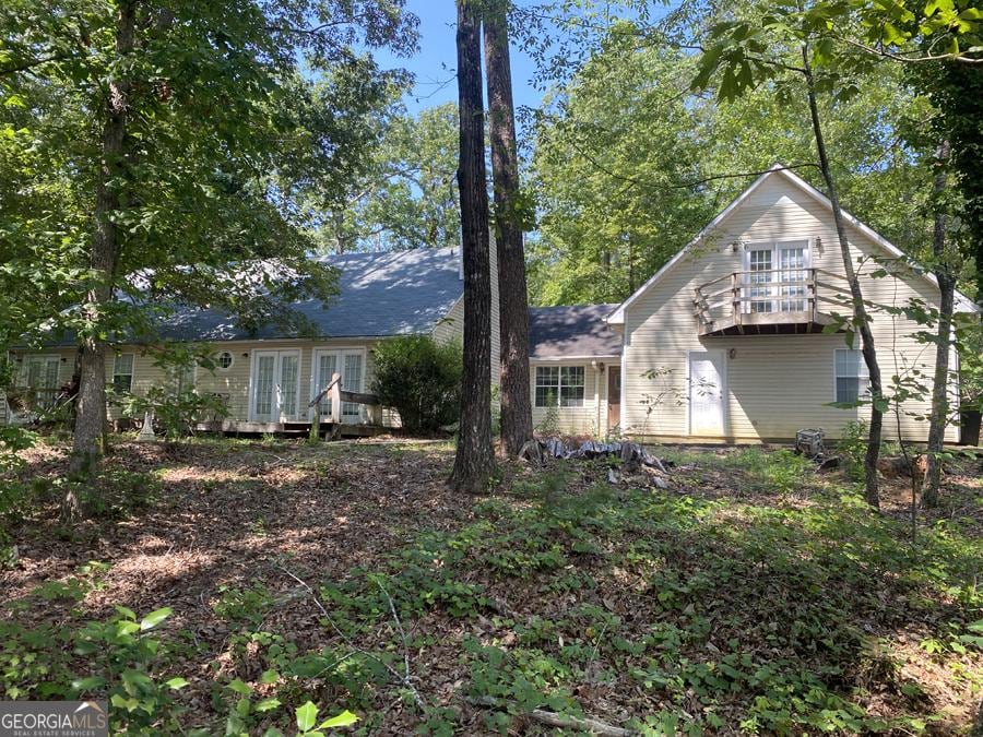 621 Chase Landing Rd, Martin, GA 30557 - back of house with french doors and a balcony