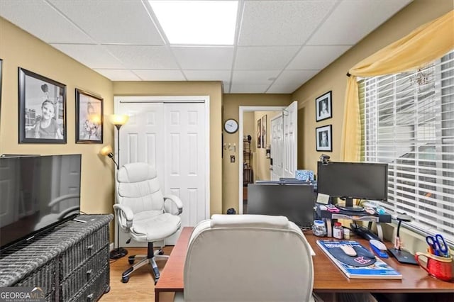 47 Powder Springs St, Hiram, GA 30141 - office space featuring a paneled ceiling and wood finished floors