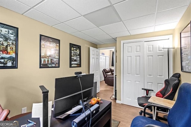 47 Powder Springs St, Hiram, GA 30141 - office space featuring a paneled ceiling and wood finished floors