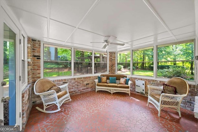 2179 Mountclaire Ct, Stone Mountain, GA 30087 - sunroom / solarium with ceiling fan and healthy amount of natural light