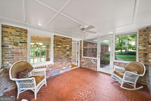 2179 Mountclaire Ct, Stone Mountain, GA 30087 - sunroom featuring a ceiling fan