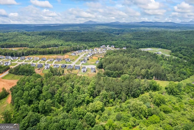 6422 Woodland Station Dr, Lula, GA 30554 - aerial view of residential area with a heavily wooded area and mountains