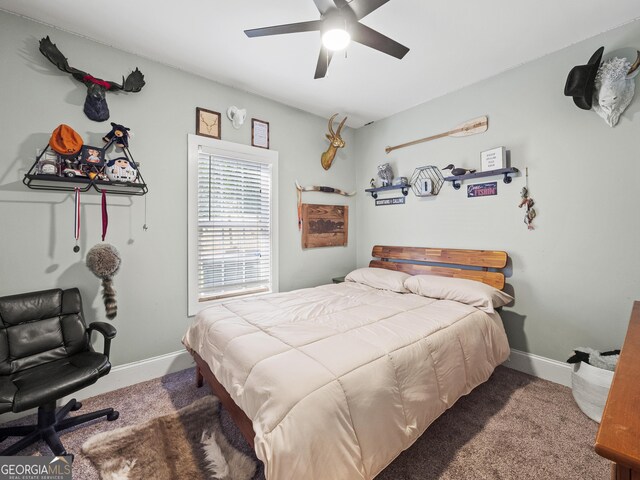 105 Crestview Dr, Jefferson, GA 30549 - carpeted bedroom featuring baseboards and a ceiling fan