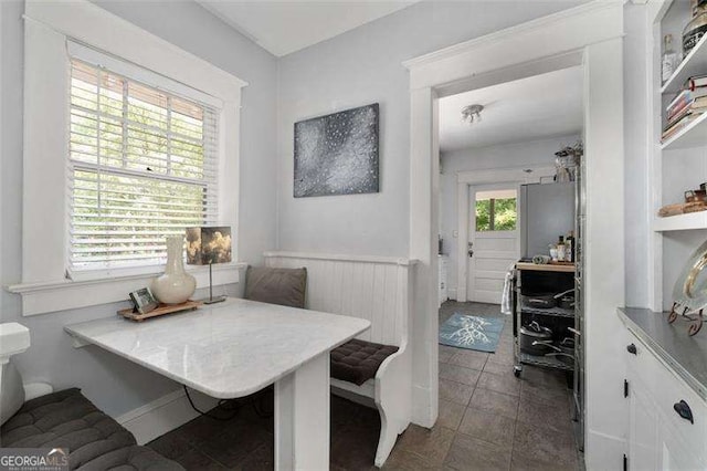 1300 N Ave NE, Atlanta, GA 30307 - dining area with dark tile patterned flooring