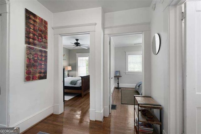 1300 N Ave NE, Atlanta, GA 30307 - hallway featuring wood finished floors and plenty of natural light