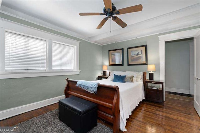 1300 N Ave NE, Atlanta, GA 30307 - bedroom featuring wood finished floors, ornamental molding, and a ceiling fan