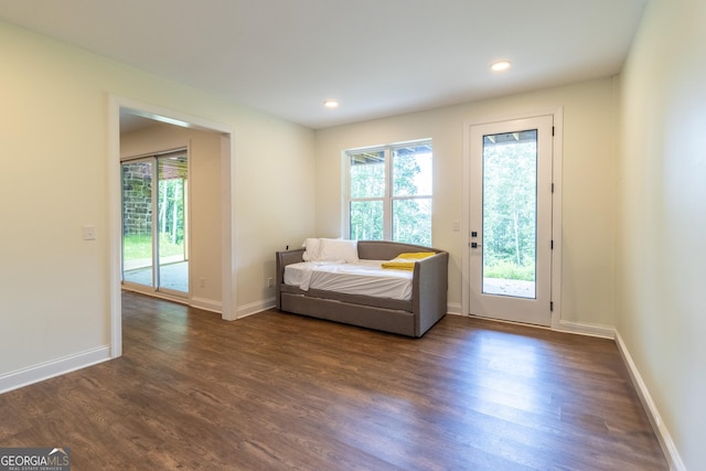 4384 Round Pond Rd, Lafayette, GA 30728 - sitting room featuring dark wood-style flooring and recessed lighting