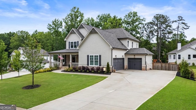 4395 Capstone Ct, Roswell, GA 30075 - view of front of house with concrete driveway, a porch, roof with shingles, and a garage