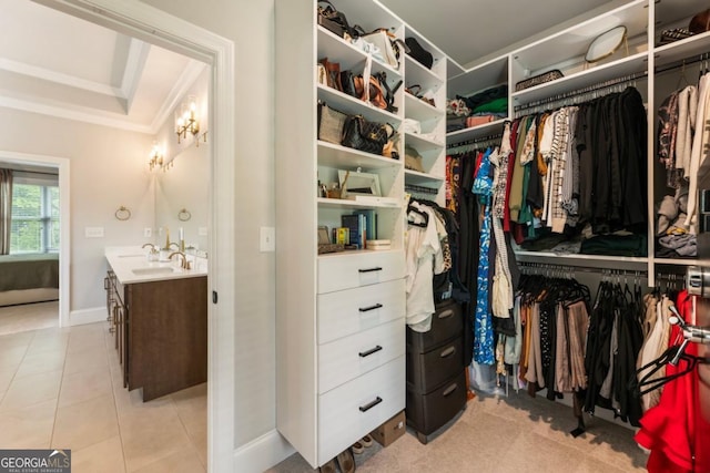 4395 Capstone Ct, Roswell, GA 30075 - spacious closet with light tile patterned floors