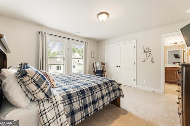 4395 Capstone Ct, Roswell, GA 30075 - bedroom featuring light carpet and a closet