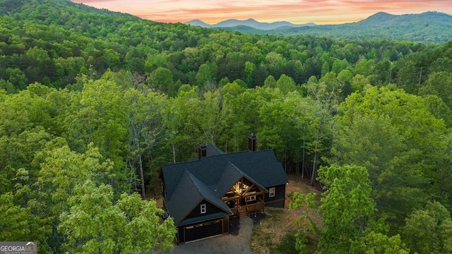 595 Arp Rd, Mineral Bluff, GA 30559 - view from above of property featuring a forest and a mountain backdrop