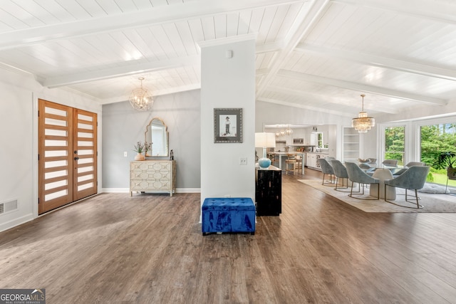 980 Casteel Rd, Powder Springs, GA 30127 - foyer with a chandelier and wood finished floors
