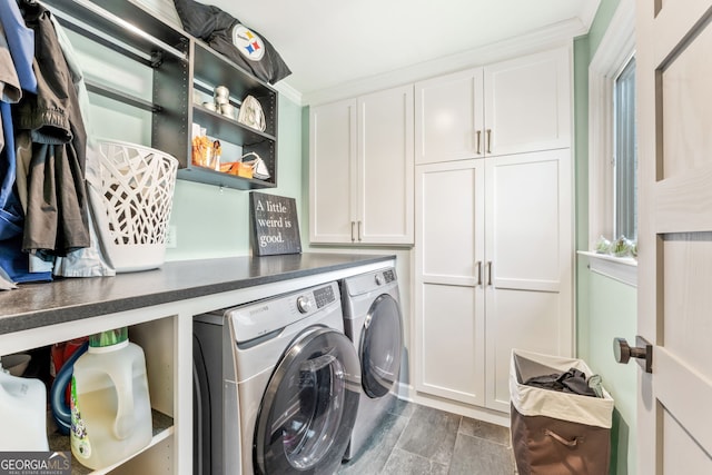 980 Casteel Rd, Powder Springs, GA 30127 - laundry room with independent washer and dryer and cabinet space
