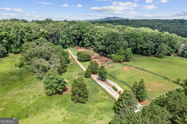 980 Casteel Rd, Powder Springs, GA 30127 - overview of rural landscape featuring a heavily wooded area