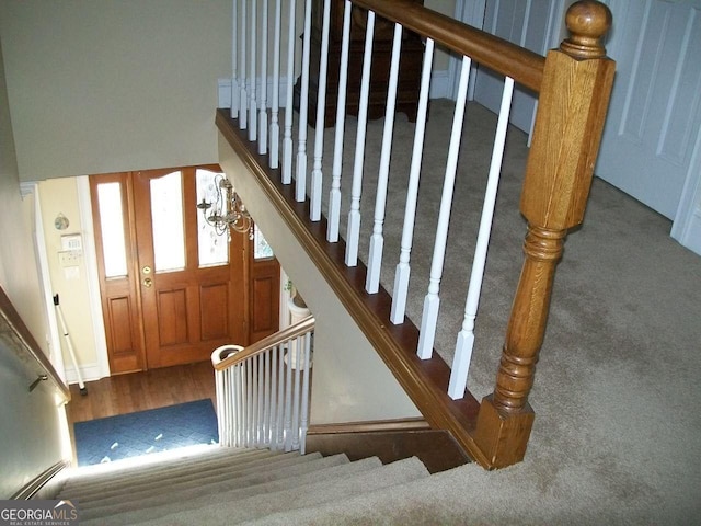250 Tommy Aaron Dr, Gainesville, GA 30506 - stairs featuring carpet floors