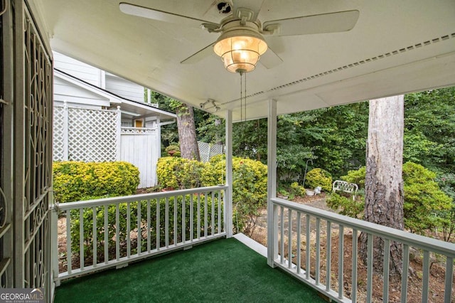 2983 Peek Rd NW, Atlanta, GA 30318 - porch with a ceiling fan