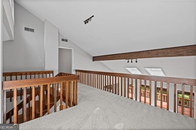 1279 Colony Pl, Marietta, GA 30068 - hallway with a skylight and carpet floors