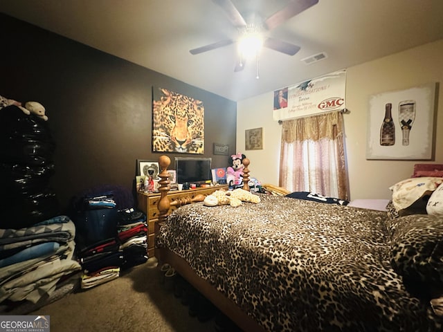 942 Amelia Dr, Byron, GA 31008 - carpeted bedroom featuring ceiling fan