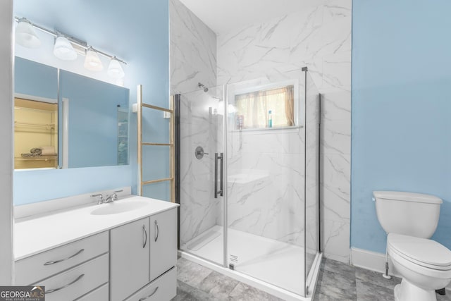 6567 Tahiti Way, Flowery Branch, GA 30542 - full bath with a marble finish shower and vanity