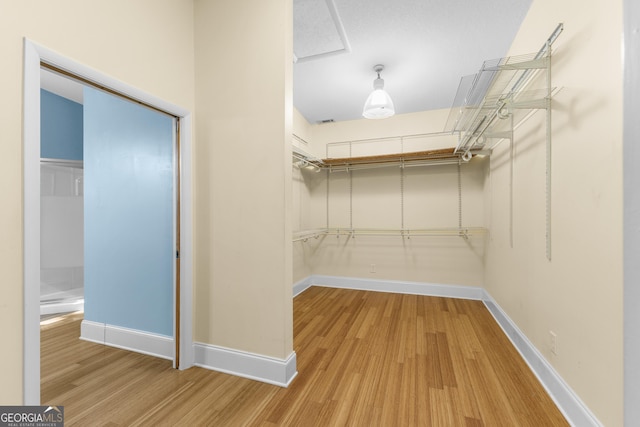 6567 Tahiti Way, Flowery Branch, GA 30542 - walk in closet featuring wood finished floors