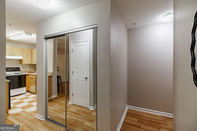 211 N Ave Unit 1317, Athens, GA 30601 - hallway with light wood-style flooring and a textured wall