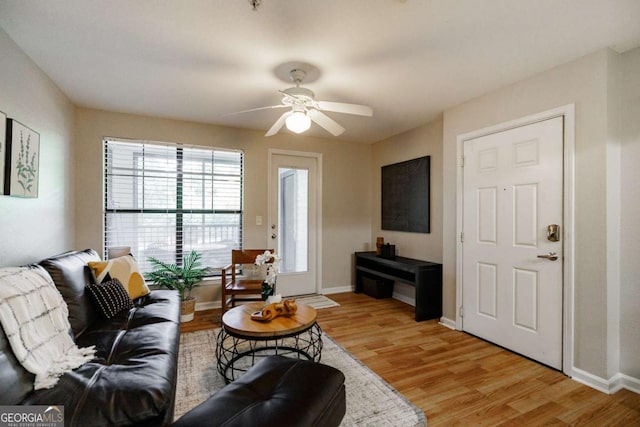 211 N Ave Unit 1317, Athens, GA 30601 - living area with ceiling fan and light wood finished floors