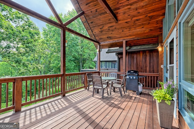 33 Berkshire Ln, Dillard, GA 30537 - deck featuring outdoor dining area and a grill
