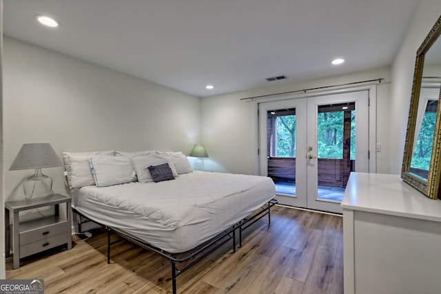 33 Berkshire Ln, Dillard, GA 30537 - bedroom featuring french doors, access to exterior, light wood-style flooring, and recessed lighting