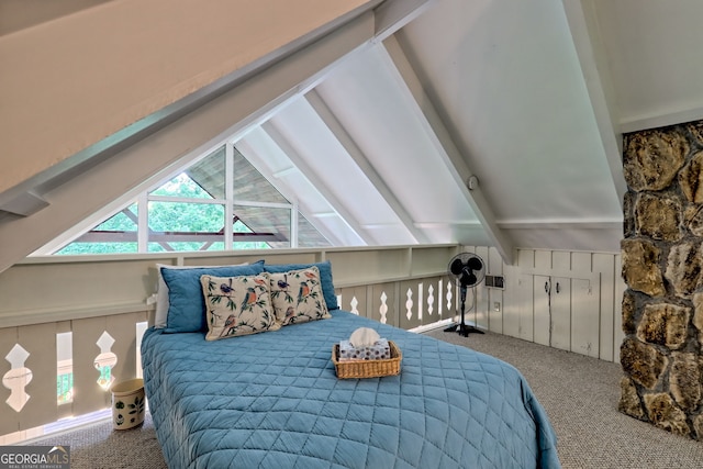 33 Berkshire Ln, Dillard, GA 30537 - bedroom featuring carpet and vaulted ceiling