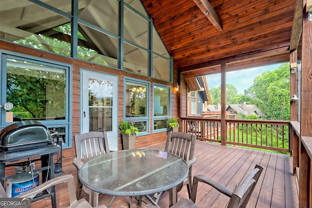 33 Berkshire Ln, Dillard, GA 30537 - sunroom featuring outdoor dining space and vaulted ceiling