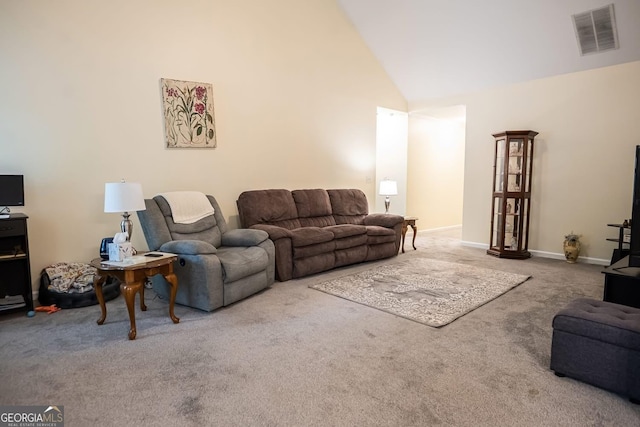 126 Savannah Way, Milner, GA 30257 - living area with carpet floors and high vaulted ceiling