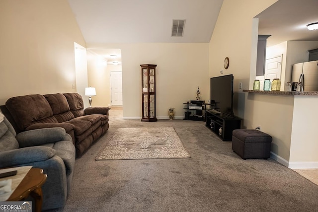 126 Savannah Way, Milner, GA 30257 - living area with carpet floors and high vaulted ceiling
