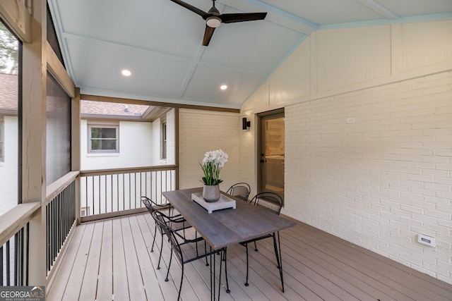 685 Pinecrest Dr, Athens, GA 30605 - sunroom with a skylight, a ceiling fan, and healthy amount of natural light