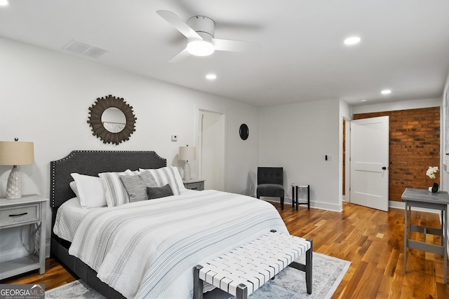 685 Pinecrest Dr, Athens, GA 30605 - bedroom featuring wood finished floors, recessed lighting, and a ceiling fan