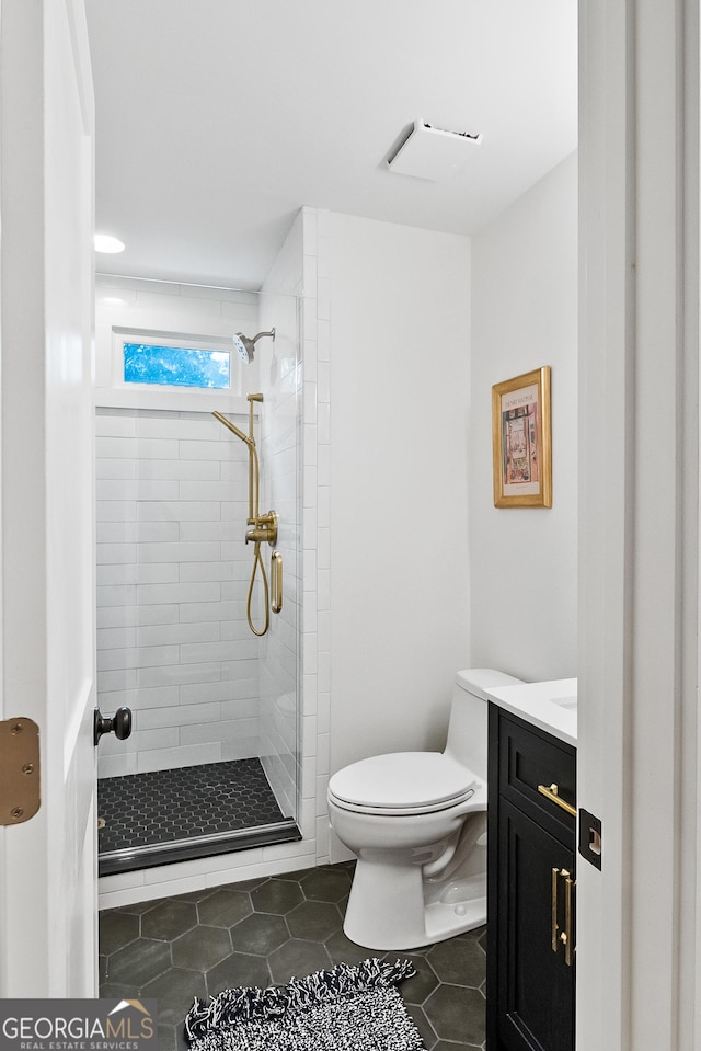 685 Pinecrest Dr, Athens, GA 30605 - full bath featuring vanity, a shower stall, and tile patterned flooring