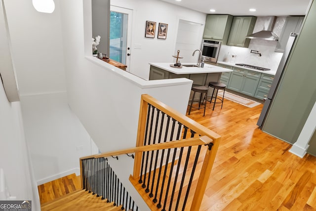 685 Pinecrest Dr, Athens, GA 30605 - stairs featuring wood finished floors and recessed lighting