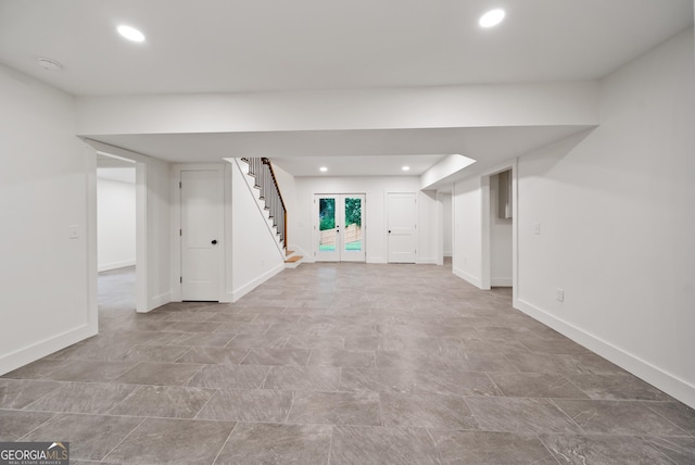 685 Pinecrest Dr, Athens, GA 30605 - basement featuring stairway and recessed lighting