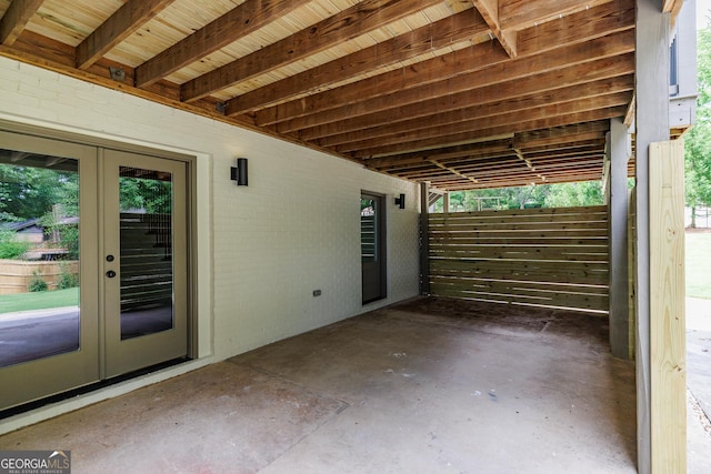 685 Pinecrest Dr, Athens, GA 30605 - view of patio / terrace featuring french doors and an attached carport