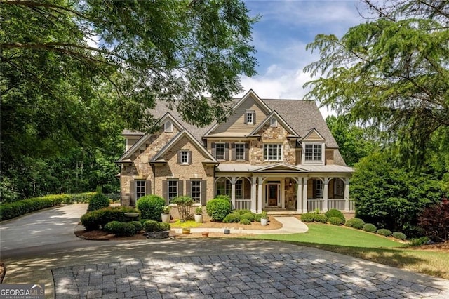 930 Shepards Ct, Roswell, GA 30075 - view of front of property with a porch and stone siding
